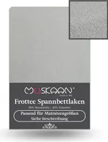 Frottee Spannbettlaken 180x200 cm - 200x220 cm + 40 cm Boxspringbett Laken silber