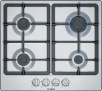 Bosch Serie 4 PGP6B5B90, Edelstahl, Integriert, 60 cm, Gaskochfeld, Edelstahl, 4 Zone(n)