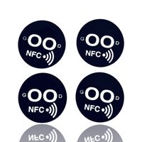 10 Stk. NFC-NTAG215 "GOOD" Sticker schwarz zum aufkleben für alle Smartphones geeignet. Können nicht auf metallische Oberflächen angebracht werden!