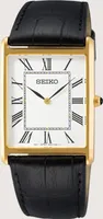 Seiko SWR052P1 pánské hodinky quartz s koženým řemínkem černé