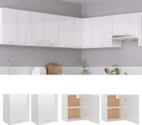 vidaXL Szafki ścienne 2 szt. Biała płyta wiórowa o wysokim połysku 50x31x60 cm