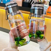 2 Stück Trinkflasche Glas 750ml + 1000ml mit Neoprenhülle, Glasflasche mit Edelstahl-Sieb, Wasserflasche Glas Auslaufsichere Glastrinkflasche für kalten Heiß Getränken Smoothies