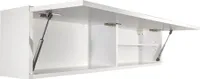 Milionmeblicom Badezimmerschrank Laura Hängeschrank Badezimmermöbel Klappbarer Badezimmer Wandschrank Teleskopöffnung Weiß Glänzend 39 x 120 x 23 cm