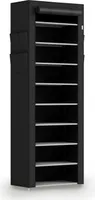 Juskys Schuhschrank M Schwarz 9 Ebenen, geschlossen, Stoff-Bezug wasserabweisend