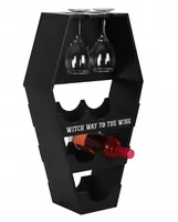 Schwarzer Sarg als Weinregal 62 cm als geniales Gothic Wohnaccessoire