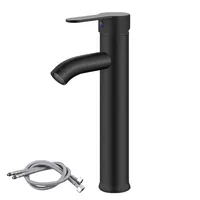 Waschtischarmatur Badezimmer Bad Wasserhan Waschbecken Armatur Einhand Mischbatterie  für Aufsatzwaschbecken,（Schwarz）