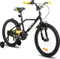 HILAND 20 Zoll Kinderfahrrad mit Stützrädern Handbremse Rücktrittbremse, für Jungen ab 4 5 6 7 8 Jahre, Orange