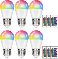 ZMH 6er E27 Led Smarte Farbwechsel kerzen Lampe RGB Glühbirnen 3000k 4W Warmweiß Dimmbar mit Fernbedienung Coloured Bulb 16 Colours 4 Dynamic Modes