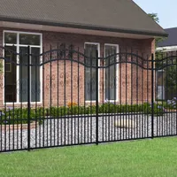 vidaXL Zahradní plot s ostruhami černý 190 cm ocelový
