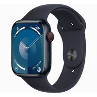 Apple Watch Series 9 GPS + Cellular 45 mm černý hliníkový a černý sportovní řemínek S/M - MRMC3QL/A