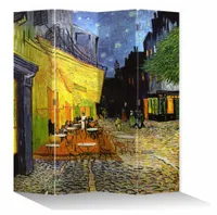 Fine Asianliving Paravent Raumteiler Spanische Wand Trennwand Room Divider Raumtrenner L160xH180cm Bedruckte Canvas Sichtschutz Leinwand Doppelseitig - 203-420