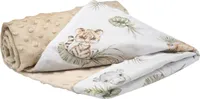 Babydecke für babys Baumwolle, 75x100, Safari mit beigem Minky
