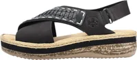 Rieker Damen Sandale Plateau Slingback V0985, Größe:39 EU, Farbe:Schwarz