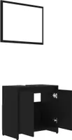 vidaXL 3-tlg. Badmöbel-Set Schwarz Holzwerkstoff
