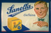 Blechschild Sanella Margarine Würfel retro Reklame Schild Werbeschild