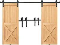 VEVOR 244cm okucie do drzwi przesuwnych System drzwi przesuwnych w kształcie litery I z 2-częściowymi szynami Udźwig 150kg Tor jezdny Idealny do drzwi przesuwnych o grubości 32-45mm, szerokość drzwi 1,12-1,32m