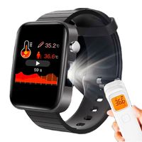 Smartwatch Bluetooth Smartband Fitness Tracker mit Pulsmesser Schrittzähler Körpertemperatur Monitor IP67 Wasserdicht für Android iOS