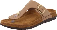 Rohde Damen Zehentrenner Pantolette Leder Rodigo-D 5860, Größe:39 EU, Farbe:Beige