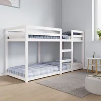 Łóżko piętrowe białe 80x200 cm lite drewno sosnowe