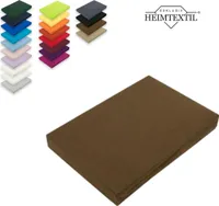 Marke Jersey Spannbettlaken Spannbetttuch Bettlaken Rundumgummizug 90 - 100 x 200 cm Schokobraun