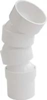 INEFA Flexibler Regenrohrbogen, PVC DN50 / 50mm 45-67 Grad, 3 Bogenstücke Weiß Dachrinnenzubehör, einfache Steckmontage,  Germany