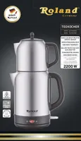 ROLAND GERMANY Wasser-/Teekocher mit Teekanne 1,7L + 1L 2200 W, 2-in-1 :Teekocher, Wasserkocher, bis zu 1L Tee mit Teesieb