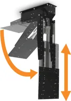 pushMAXI-TELE - weiß - TV Halterung elektrisch schwenkbar, drehbar, klappbar, neigbar - für bis 65 Zoll Fernseher bis 28kg - Monitor Halter für Decke VESA bis 400x400 mm