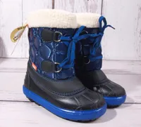 DEMAR Kinder Schneeschuhe Winterstiefel Boots Winterschuhe gefüttert Furry A Blau 28/29