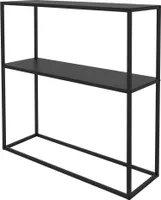 ML-Design Blumenständer mit Ablage, 80x26x80 cm, Schwarz, aus Metall