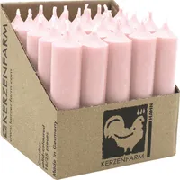 Stabkerzen aus Paraffin, 100/22 mm, Pastellaltrosa, KERZENFARM HAHN, Brenndauer ca. 4h, 25 Stück pro Verpackung
