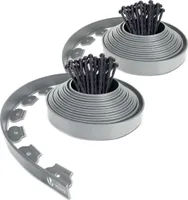 VOUNOT Flexible Rasenkante Beeteinfassungen Kunststoff, mit 60 Erdanker, Länge 20m Höhe 5cm, Grau