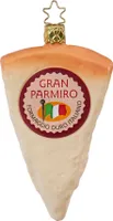 Christbaumschmuck Parmesan Käse Glas 11.5cm beige, 1 Stück