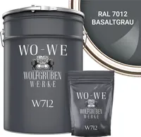 2K Fliesenlack Fliesenfarbe Bodenfliesen W712 Basaltgrau RAL 7012 - 5Kg