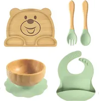 Bär Baby-Geschirrset 5 teilig Grün