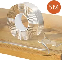 Kantenschutz Transparent Eckenschutz 5m Extra Stark Nano Spurloses Klebebänder für Kühlschranks, Sinks, Kantenschutz für Glastisch