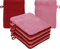 Betz 10 Stück Waschhandschuhe 16x21 cm PREMIUM 100% Baumwolle  Farbe: rubinrot - beere