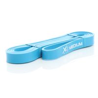 LUXTRI Fitnessband Blau in der Widerstandsstufe Medium Latex Widerstandsband für verschiedene Übungen Loopband Gymnastikband Fitness Band Sport Resistance Band Klimmzug Trainingsband