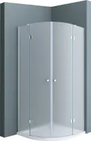doporro Viertelkreisdusche Duschkabine 90x90x190cm Duschabtrennung inkl. flache-Duschwanne ESG-Sicherheitsglas Satiniert Easy-Clean-Beschichtung Ravenna02VS