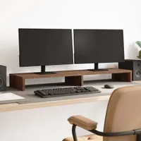 vidaXL Podstawka pod monitor brązowy dąb 100x27x10 cm materiał drewnopochodny