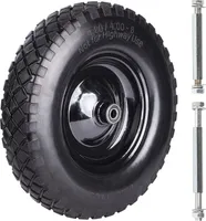 ONVAYA® Schubkarrenrad Vollgummi | Ersatzrad für Schubkarre, Sackkarre oder Bollerwagen | Gummirad mit Achse & Kugellager | Schubkarrenreifen pannensicher | Größe: 4.80 4.00-8