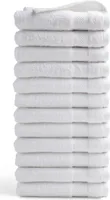 DoubleDry Hotel Kollektion Handtücher Set - 12 Teilig - 100% Baumwolle - 500 g/m² - Weich - 50x100 cm - Weiß