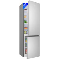 Chladnička s mrazničkou Bomann vysoká 180 cm | kombinovaná chladnička s mrazničkou 269 l so 4 policami a 3 zásuvkami | vymeniteľný záves dverí | tichá chladnička s 39 dB | KG 184.1 inox-look