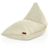 Green Bean Indoor XXL Sitzsack 150x100x100cm mit EPS Perlen Füllung - kuschelig, weich, waschbar - Beige