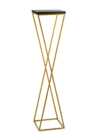 HowHomely Modern Pflanzenständer, Blumenhocker aus Metall Gold 100 cm Höhe - Blumenständer für das Haus