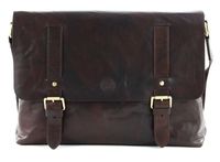 SADDLER Leder Laptoptasche Umhängetasche mit Laptopfach Ryan Messenger Bag Dark Brown braun