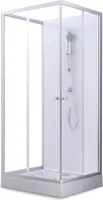 Dusche Komplett MARWELL Komplettdusche Fertigdusche White Dream 90 x 90 x 200 cm –  Komplett Set inkl. Duschwanne und Armatur - reversibel aufbaubar - hochwertiges Aluminiumprofil System