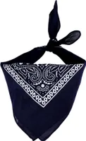 Bandana Tuch Paisley Muster 02 blau-navy weiß quadratisches Kopftuch