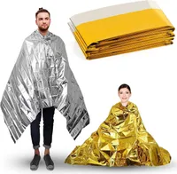 Outtec® Rettungsdecke Rettungsfolie Notfalldecke - 140 x 132 cm - Gold Silber NRC Folie Decke