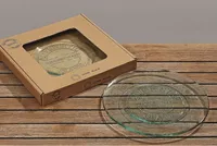 Teller Glas Glasteller Glas 2 tlg Dekoteller Servierteller 28cm