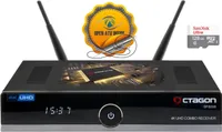 OCTAGON SF8008 4K UHD E2 2160p H.265 HEVC E2 Linux Dual Wifi DVB-S2X & T2C Combo Receiver + 128GB Micro SD Karte